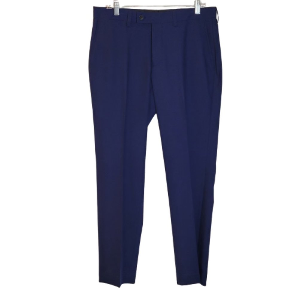 Nordstrom Rack Mens Poly/Rayon Modern Fit Dress Trousers 33W x 30L Navy